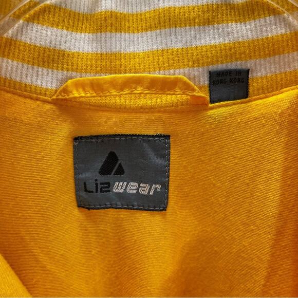 VTG LIZ WEAR (Liz Claiborne) Yellow Varsity 80s Windbreaker Jacket Sz S - Picture 5 of 10